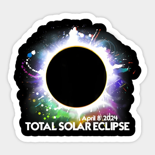 Total Solar Eclipse April 8 2024 Colorful Sun Sticker by klei-nhanss